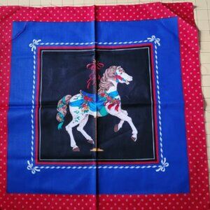 Vintage Carousel Horses Pillow Panels (Only 2 Panels)